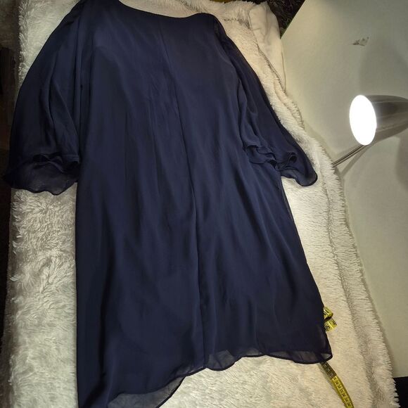 Karina Navy Chiffon Kaftan Dress Beaded Empire Waist Size Special Occasion 18... - Picture 9 of 9